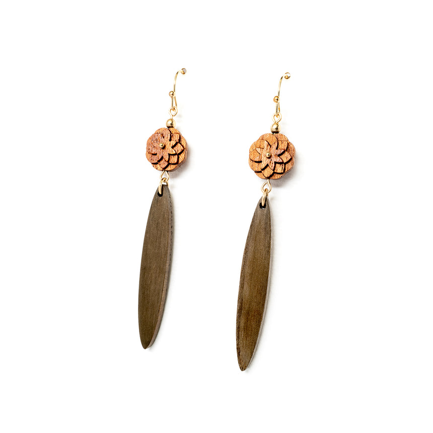 Mahogany Flores Earrings