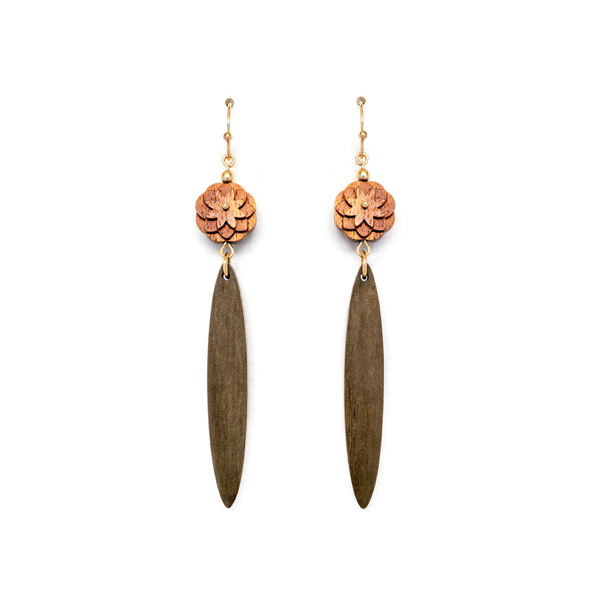 Mahogany Flores Earrings