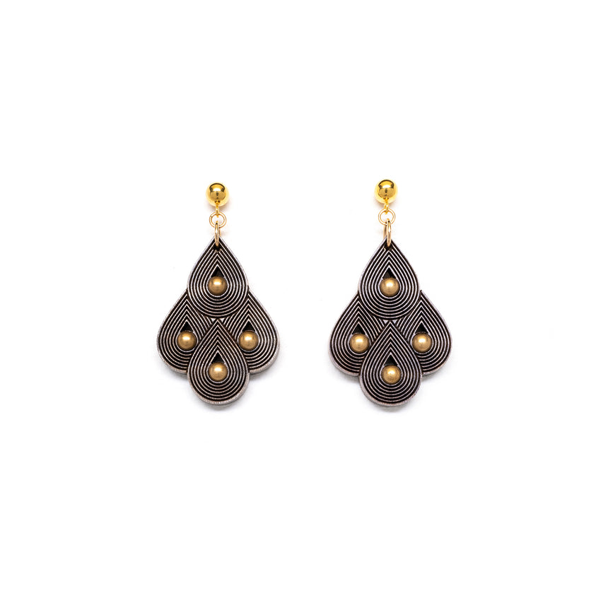 Teardrop Deco earrings (Grey)