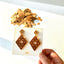 Lattice Inverse Earrings [Walnut]