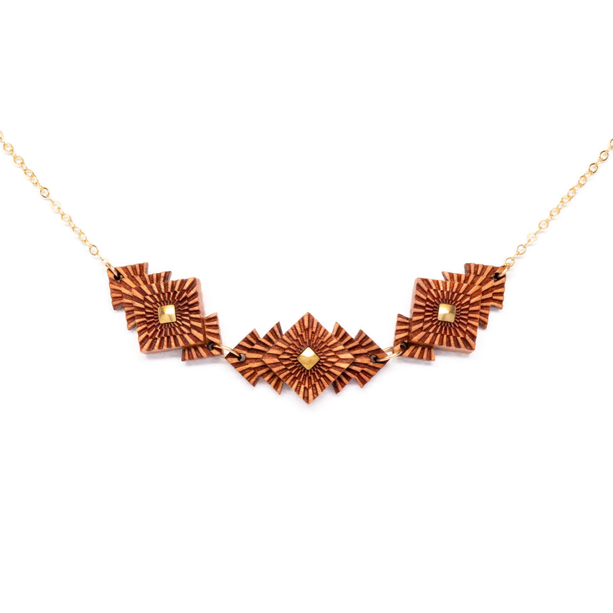 Square Foliage necklace by WENWEN designs