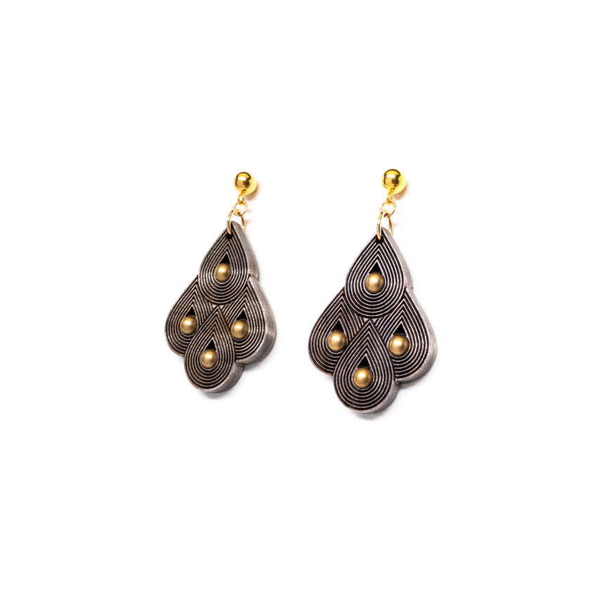 Teardrop Deco earrings (Grey)